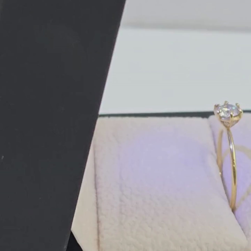 Anillo de compromiso "Lazo de Amor" en oro amarillo de 18K - Peruviana